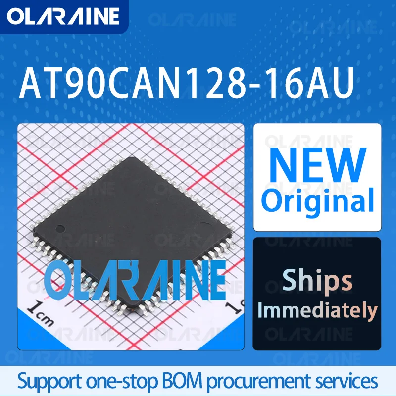

1/5/10Pcs AT90CAN128-16AU TQFP-64 8-bit microcontroller -MCU RoHS Core AVR Data RAM 4 kB 53 I/O Voltage 5.5 V