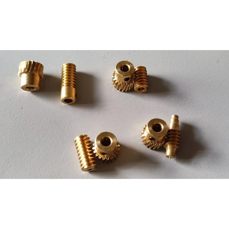 0.5 mold 1:10 double-headed worm copper worm gear 0.5M small accessories tight matching hobbing custom non-standard gear