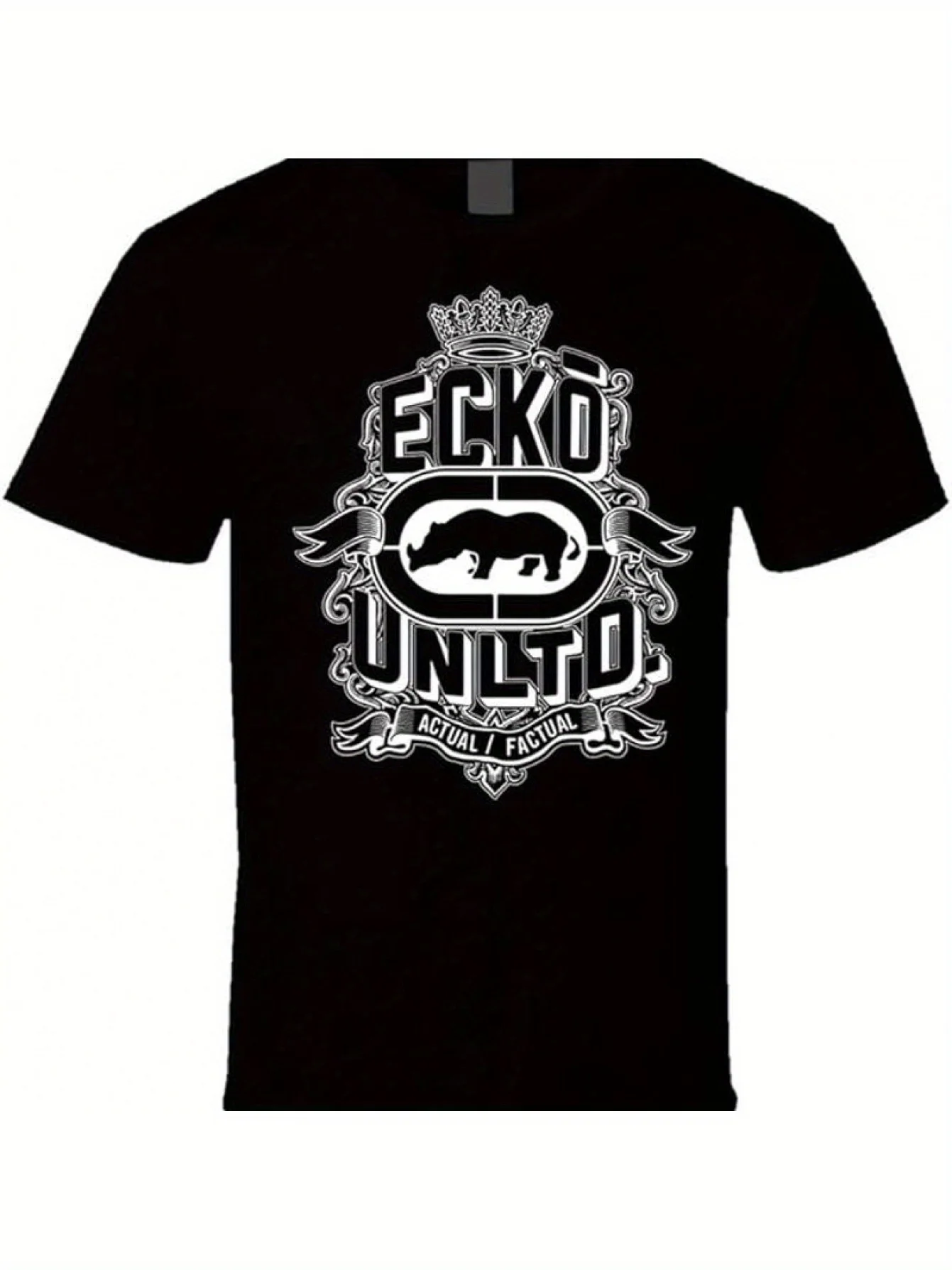 

Мужская черная футболка Ecko Unltd с логотипом носорога, пр. 1972 Удобная мужская футболка с круглым вырезом и коротким рукавом, 180 г