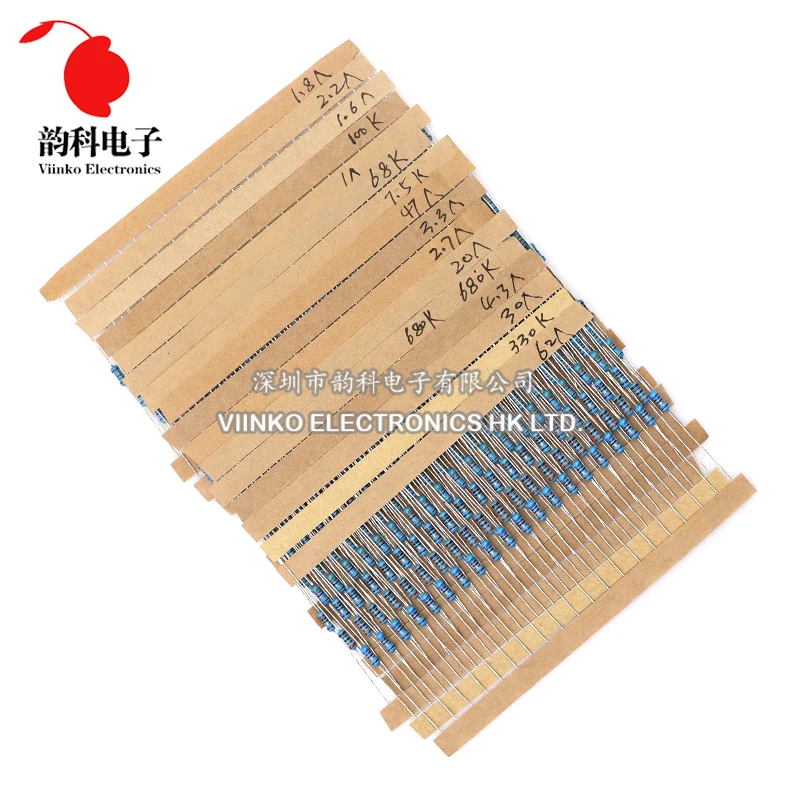 Imagem -03 - Metal Film Resistor Kit Faça Você Mesmo Amostras Pack Sortimento Grupo 156 Valores 1r10m Ohm Ohm 3120 Pcs 4w