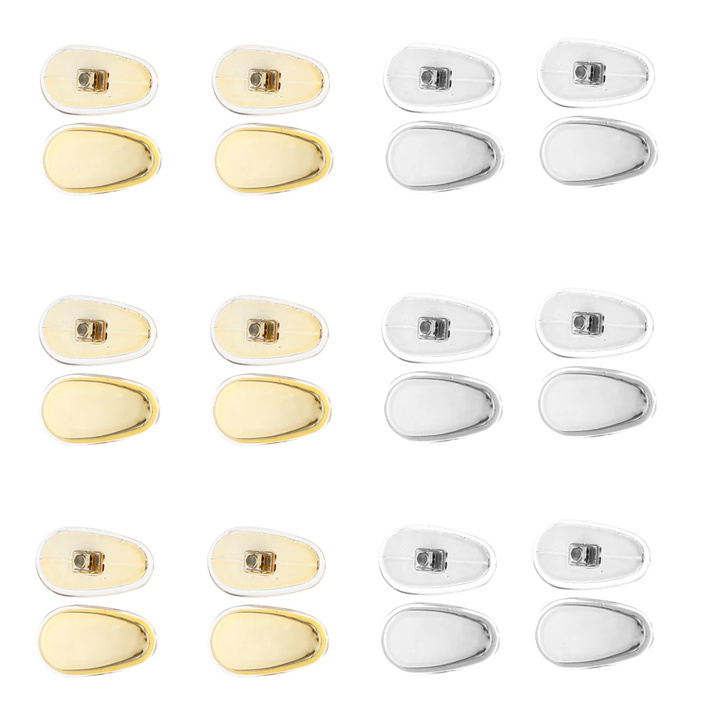 

12 Pairs Pads Glasses Nose Pieces Soft Silicone Replacement Comfort Anti Slip Oval Nose Pads Glasses Frame Accessories