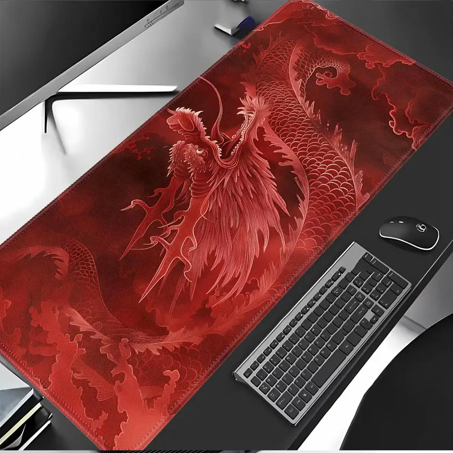 Red Dragon Art Mouse Pad Game Console Pad Computer Laptop Pad office Pad Keyboard Mouse Pad Desk accessories overlock view 3