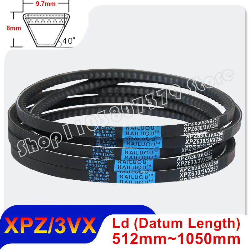 Type XPZ 3VX Raw Edge Cogged V Belt Drive Toothed Conveyor Belts Rubber Transport Strap 512 600 662 710 772 787 850 925 1050mm