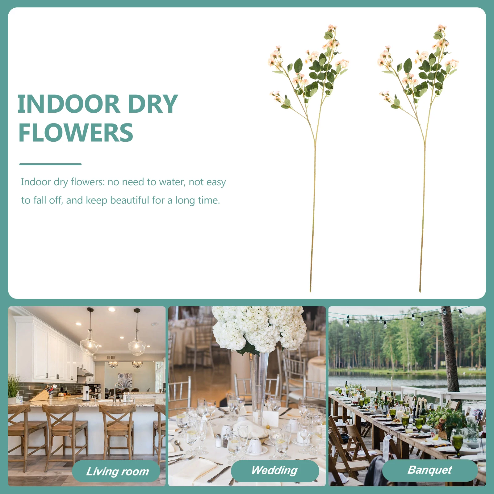 

2pcs Faux Rose Props Lifelike Artificial Flower Stems For Home Wedding Party Decor Simulation Flower Arrangement Picks Diy