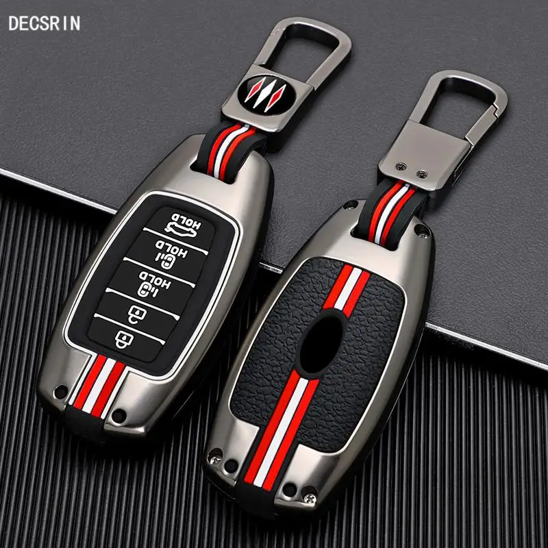 Car Key Case Cover Shell Fob For Hyundai Palisade Grandeur Azera Elantra GT Kona 2018 2019 Car Keychain Protective Accessories