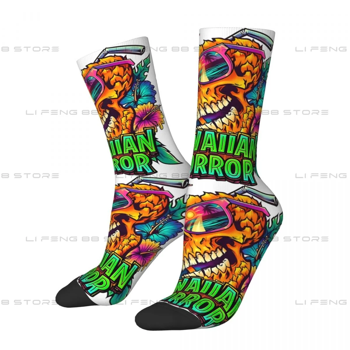 zombie HAWAIIAN HORROR Men Women Socks Windproof Novelty Spring Summer Autumn Winter Stockings Gift