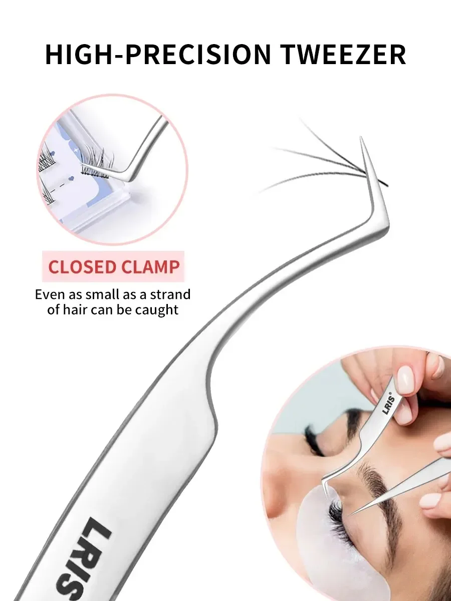 عالية الدقة تطعيم ملاقط رمش المهنية الجمال رمش المهنية زهرة Cip دولفين مشبك ريشة ذهبية #4