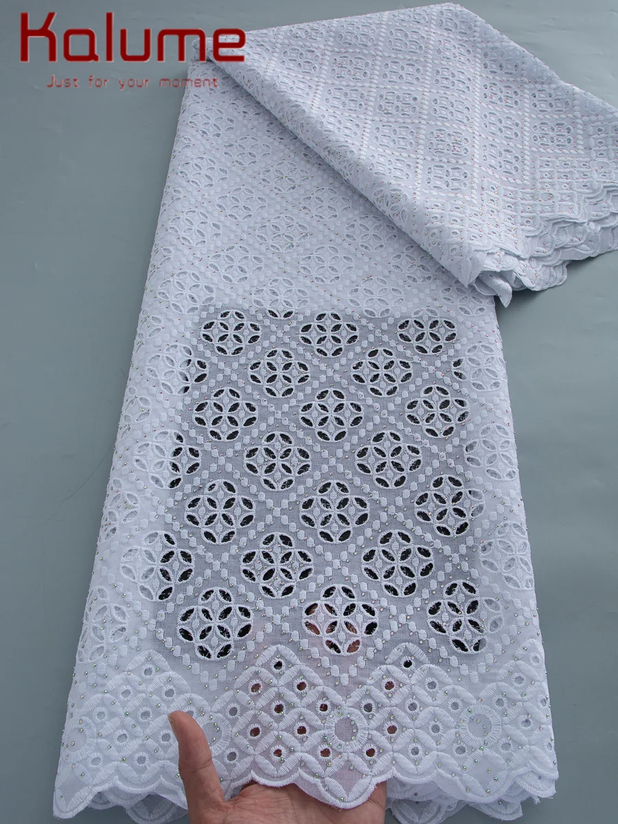 

Швейцарское хлопковое кружево вуаль с вышивкой и бриллиантами, высококачественное, 2026, из чистого хлопка, для женских вечерних платьев