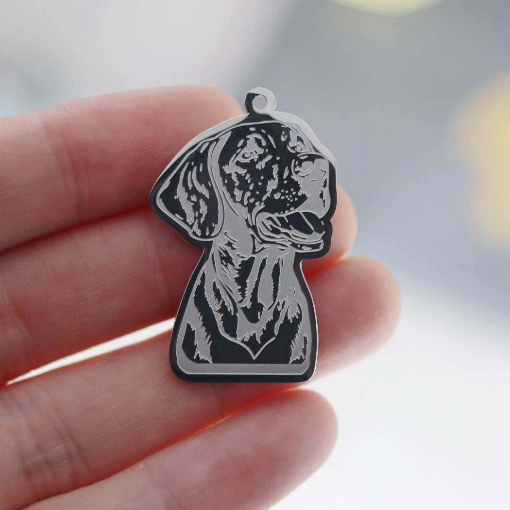 2pcs Trendy Punk Vizsla Dog Stainless Steel Pendant Charms for Jewelry Making Necklace Pet Animal High Quality diy Accessories