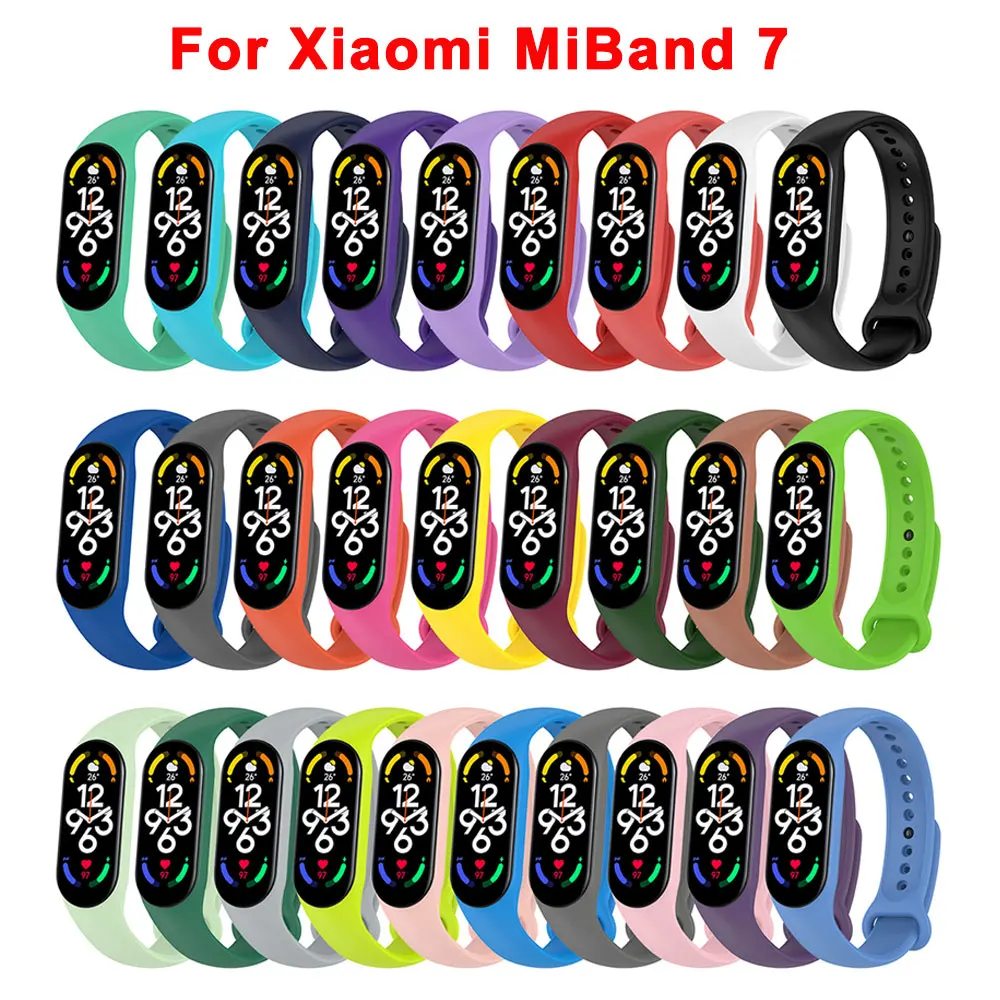 NEW 2022 Watch Strap for Xiaomi Mi Band 7 Wristband Silicone Bracelet Wrist Straps MiBand band7 Smartwatch Accessories