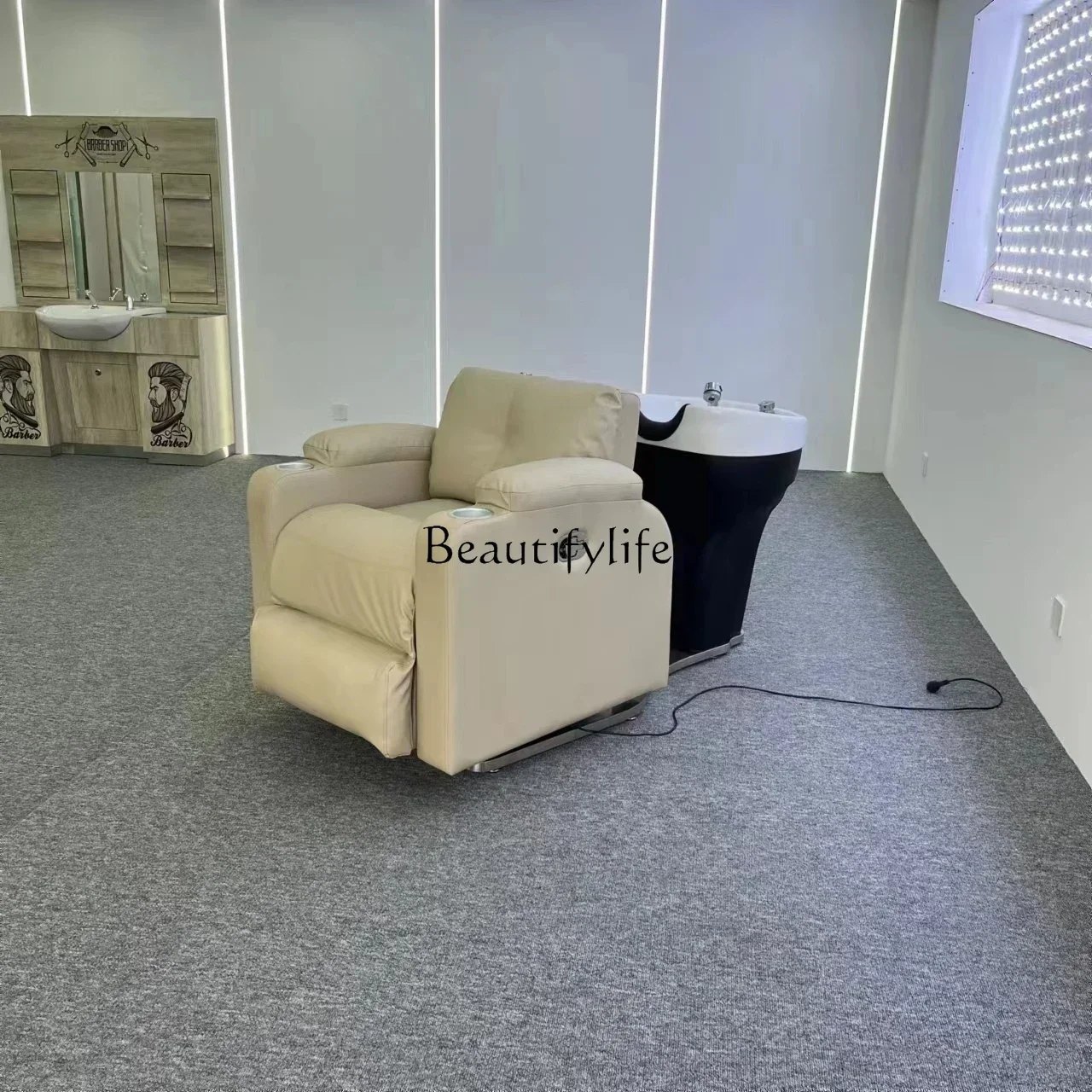 

lx29Cosmetology Shop Special Multi-Functional Flushing Bed Manual Rotating Electric Reclining Nursing Chair