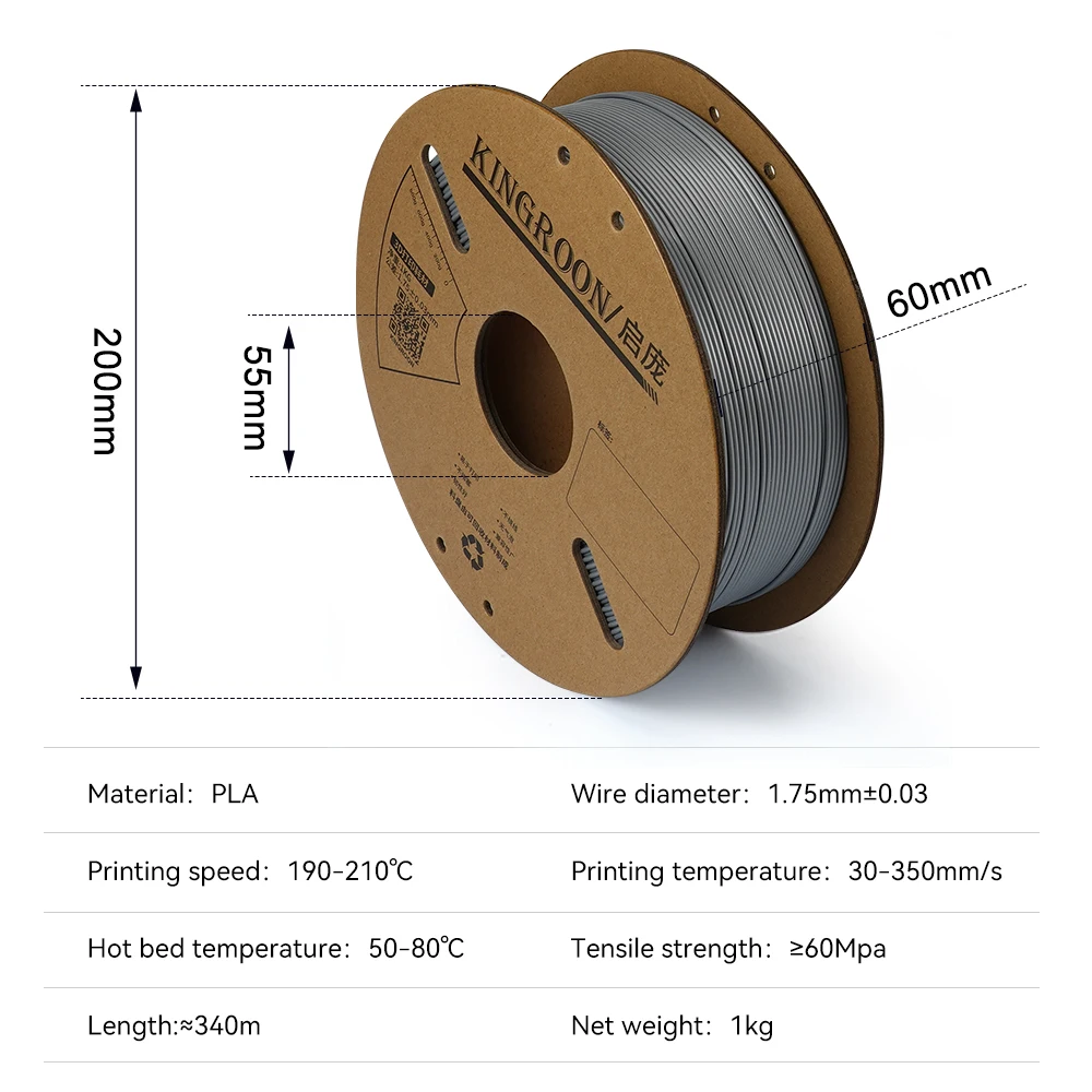 KINGROON PLA Filament 1.75mm 3D Printer Filament 5/10Rolls 3D Printing Plastic Material 100% No Bubble for FDM 3D Printer MIX