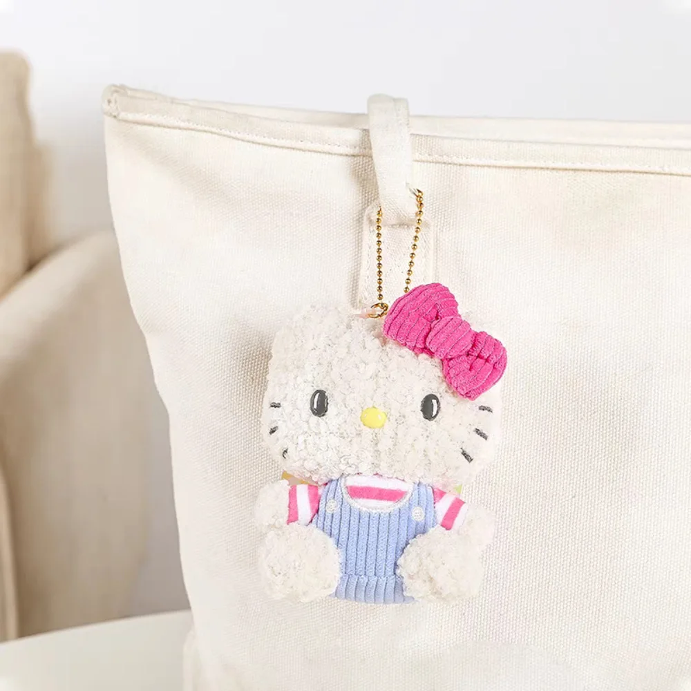 애니메이션 Sanrio 헬로 키티 곱슬 봉제 인형 장난감 Kawaii Kt 고양이 여성 핸드백 만화 장식 액세서리 소녀 생일 선물