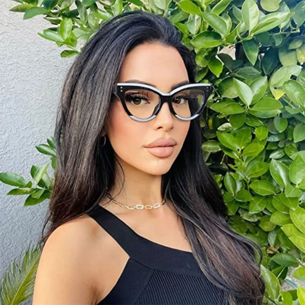 

Retro Anti-blue Light Cat Eye Reading Glasses Luxury Trendy Oversized Eyeglasses Unisex Computer Glasses