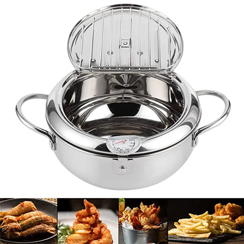 

Japanese-style tempura fryer household small fryer oil-saving pot mini special temperature-controlled deep frying oil small pot