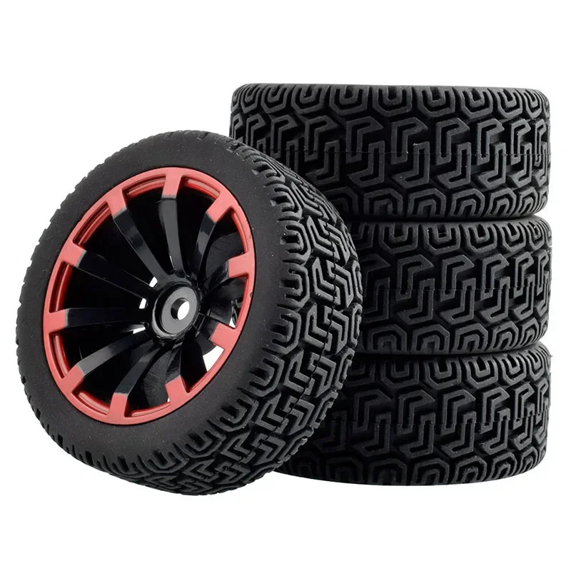 

RC Car Rubber Tires & Wheels Rims 12mm Hex Hub for WLtoys 144001 and 1/18 1/16 1/10 Car Tyre(4-Pack)