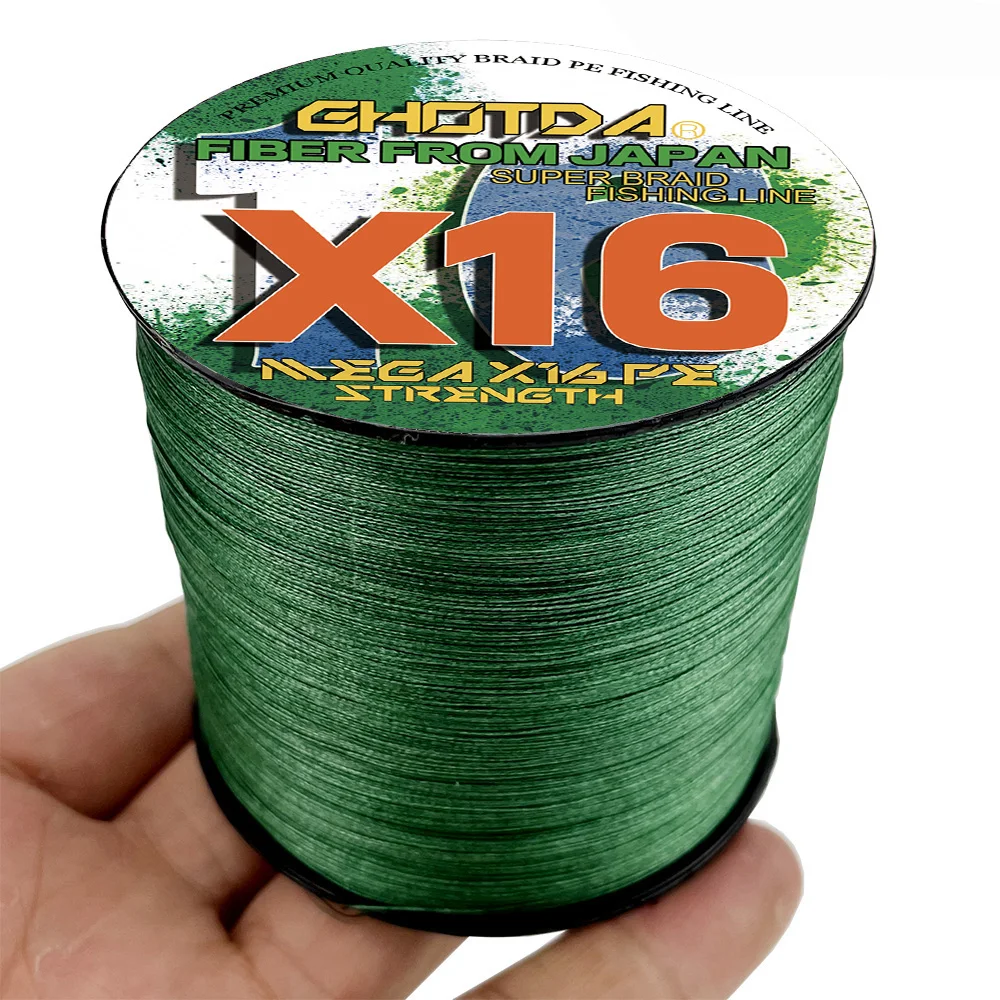 Braided Fishing Line 16STRANDS 100M 25 40 80 100 125 140 161 200LBS Extreme Strong PE Hollowcore Multifilament Wire 0.16-0.80MM