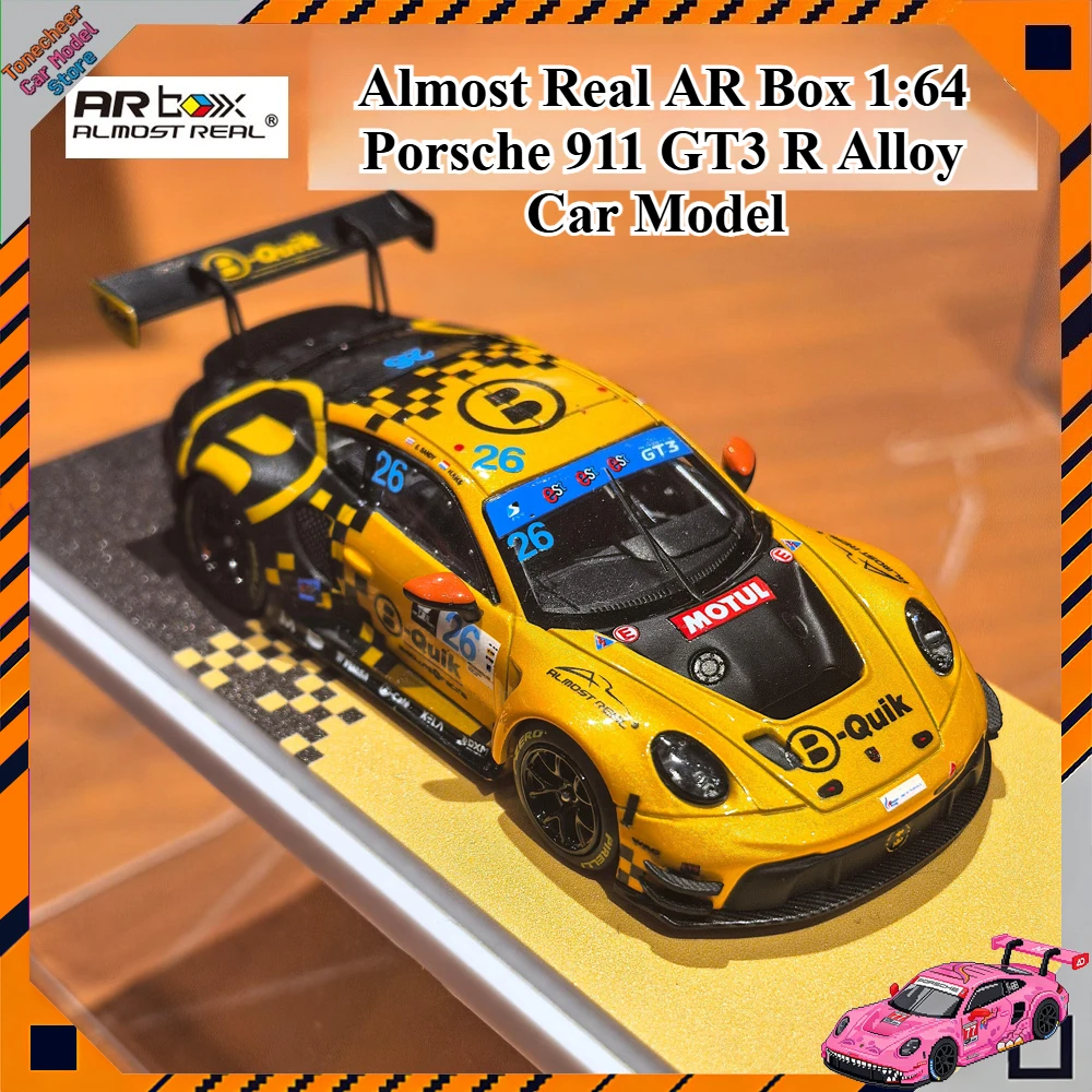 

New Almost Real AR Box 1:64 Porsche 911 GT3 R Alloy Car Model Thailand Super Series 2025 #26 B-Quik Absolute Racing Diecast Toys