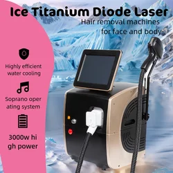 Ice titanium diode laser hair removal machine 3000w 808nm 755nm sapphire 10bar 3-wave Skin Care 2024