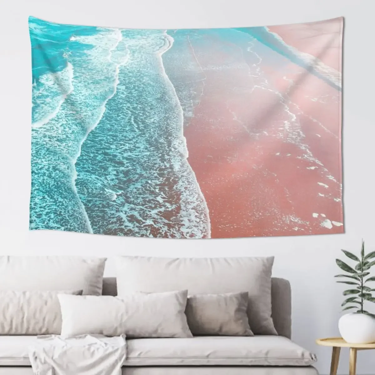 Sea Blue and Rose Gold Tapestry Wall Decor Hanging Decoration Wall Room Decorations Tapestry