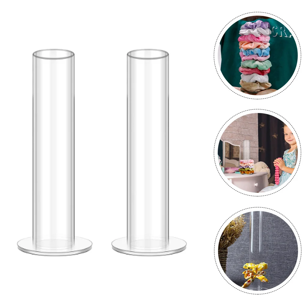 

2 шт., стеллаж для хранения ободок для волос, прозрачный акриловый держатель для колец для волос, настольный органайзер, веревка для волос, подставка для хранения, кронштейн