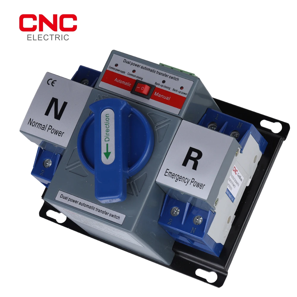 CNC YCQ3B-63 2P/4P 63A 50/60Hz ATS Dual Power Automatic Transfer Switch AC230V/400V Electrical Selector Switches