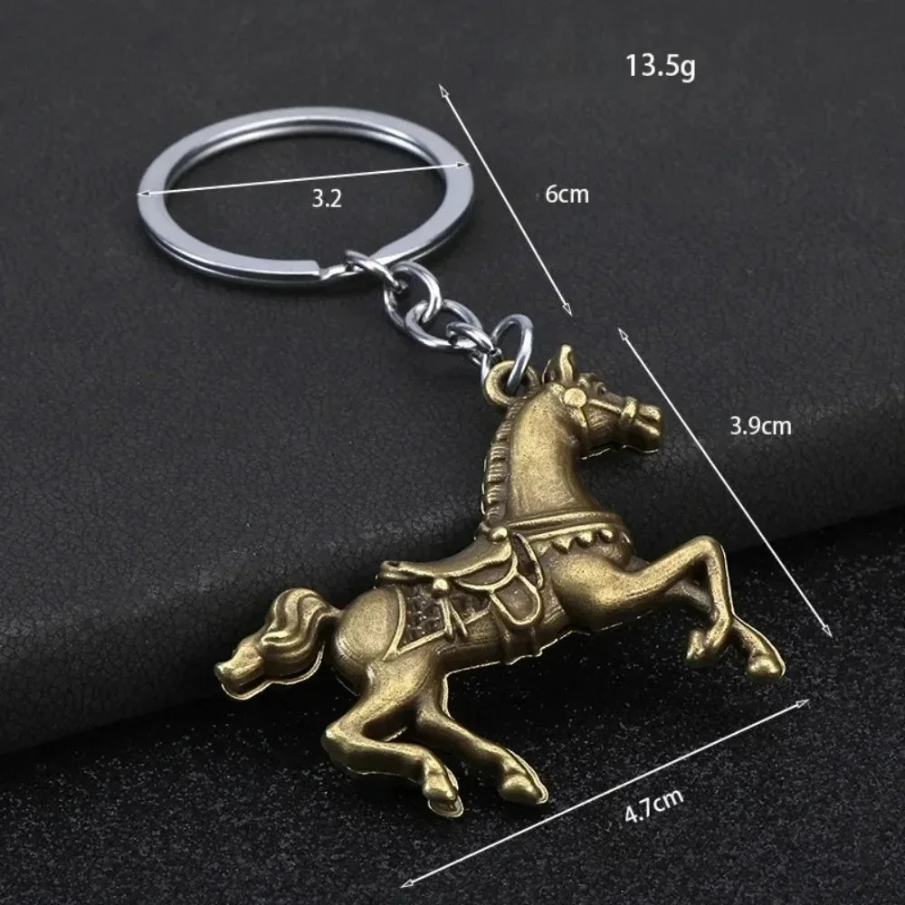 Neuer Modischer 3D Dreidimensionaler Metall-Kriegspferd-Schlüsselanhänger im Retro-Stil, Metall-Rucksack-Schlüsselring, Charm-Anhänger für Männer und Frauen, Auto-Schmuck, Geschenk – Detail 4