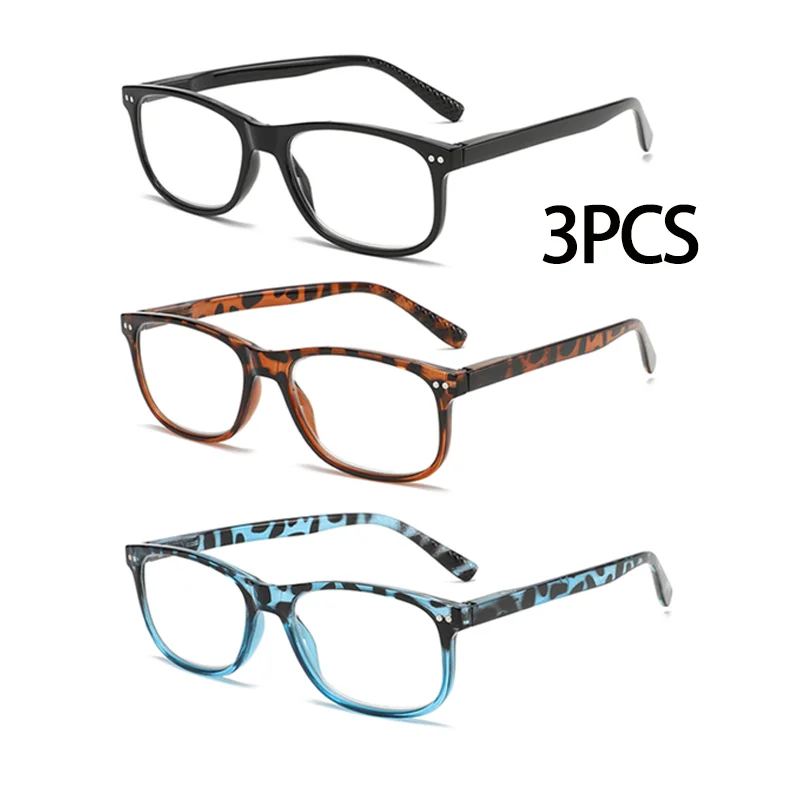 

Три пары стильных и удобных очков для чтения, защита от синего света, подходят как для мужчин и женщин.