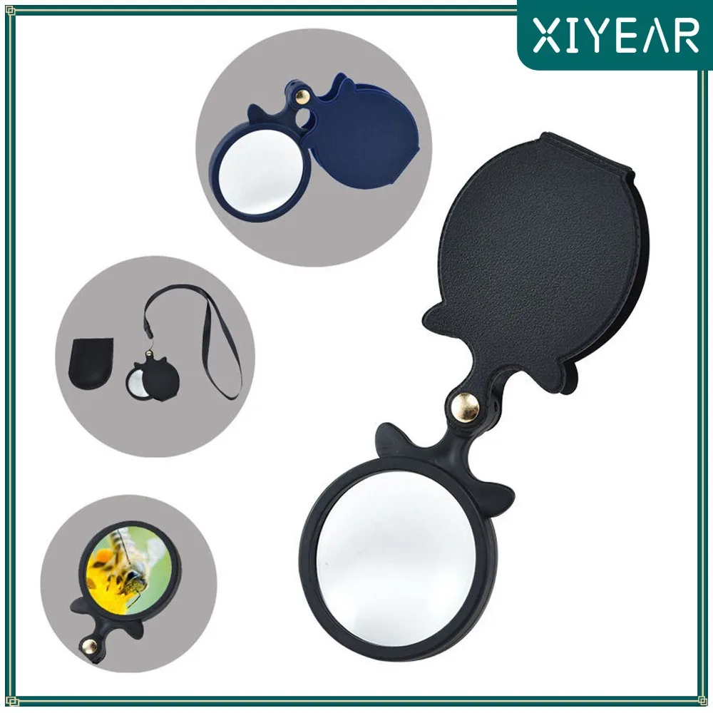 

10x Magnifying Glasses for Elderly Children Reading Appraisal Magnifier 60mm Lens Mini Version HD Magnifier