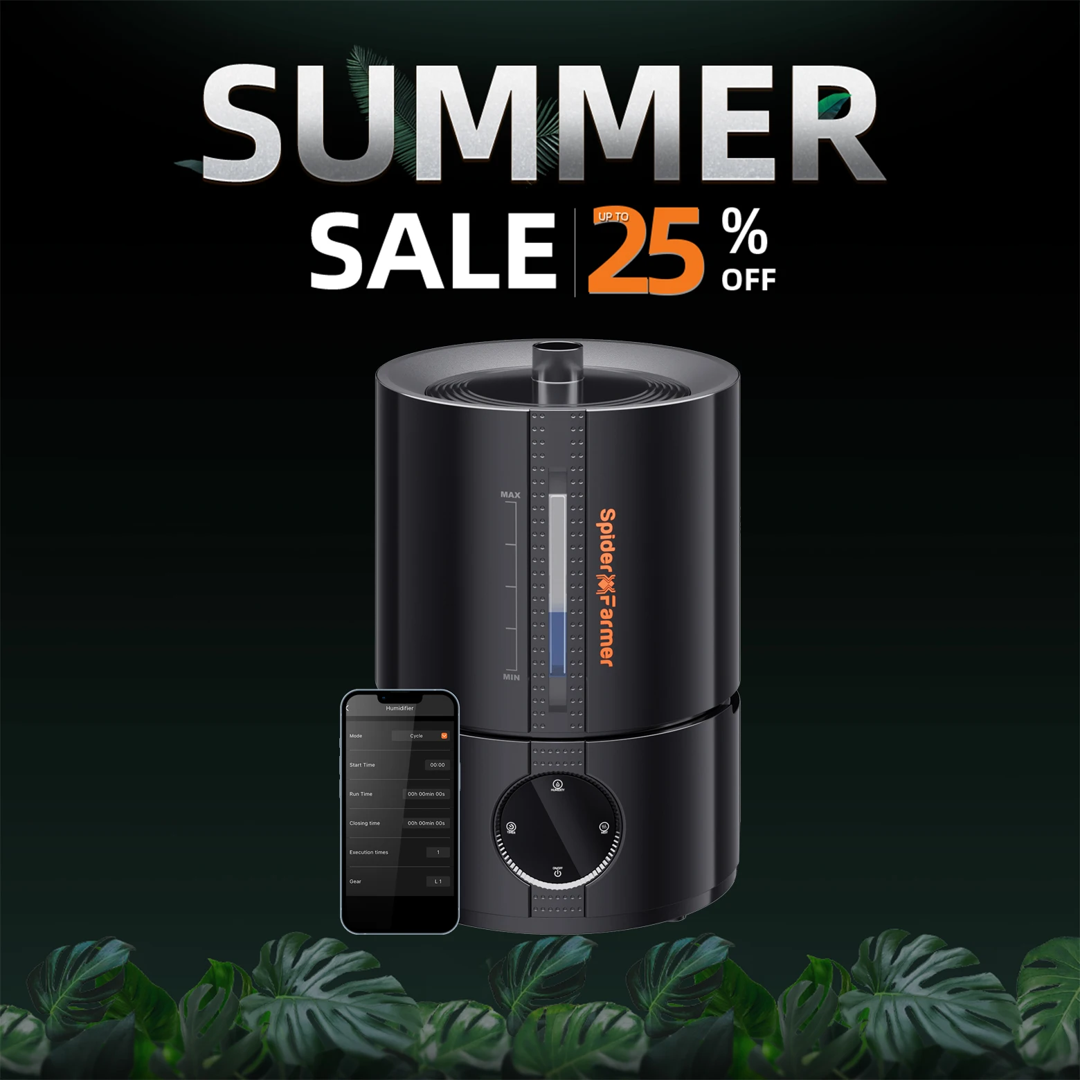 Spider Farmer 5L Air Humidifier Ultrasonic Cool Mist Humidifier with RJ12 Cable