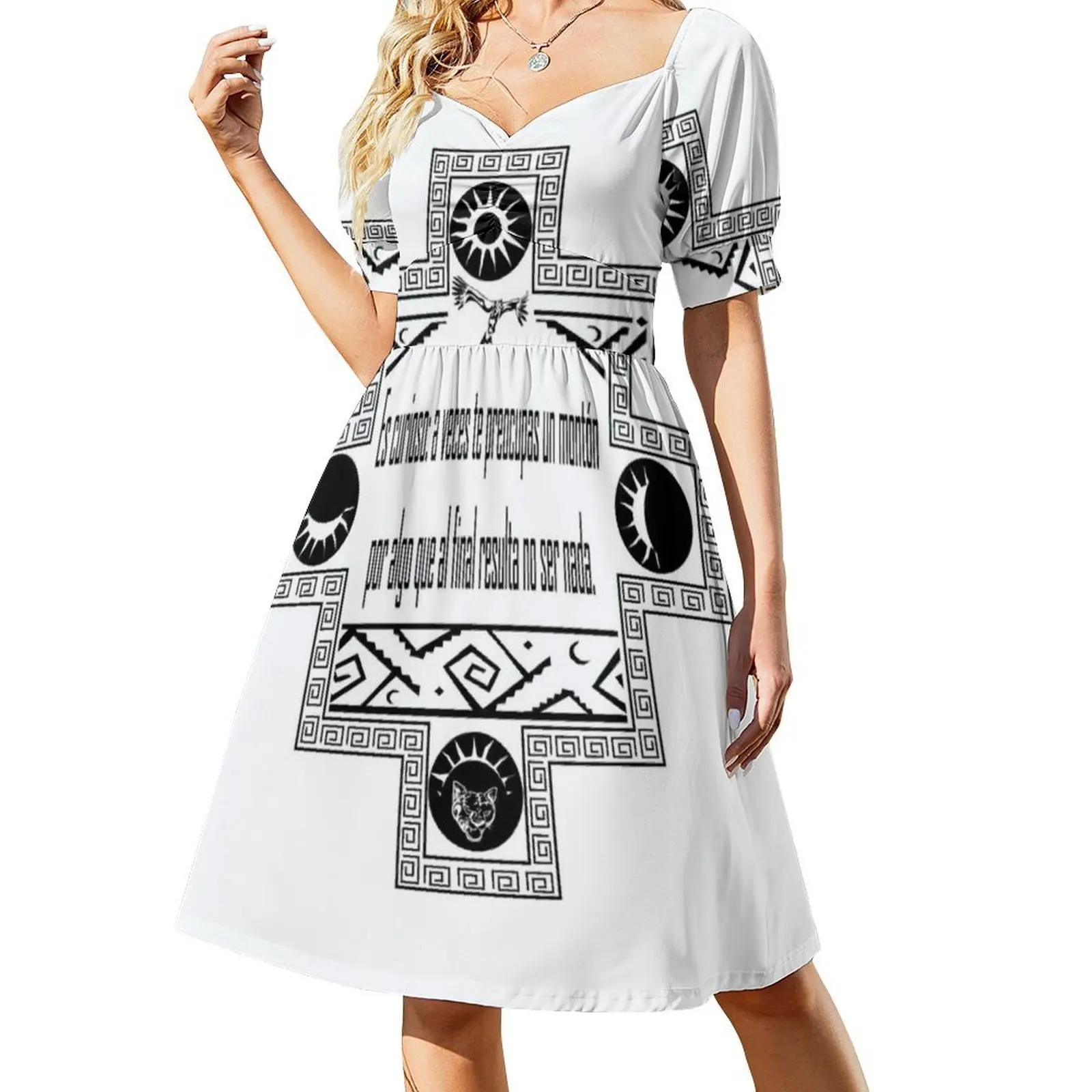 فستان Inca Culture Proverb للسيدات هيب هوب ملابس الشارع الشهير مطبوع عليه رسومات جرافيك ملابس الحفلات ملابس النادي Inca Culture Proverb Chakana Black Sun #2