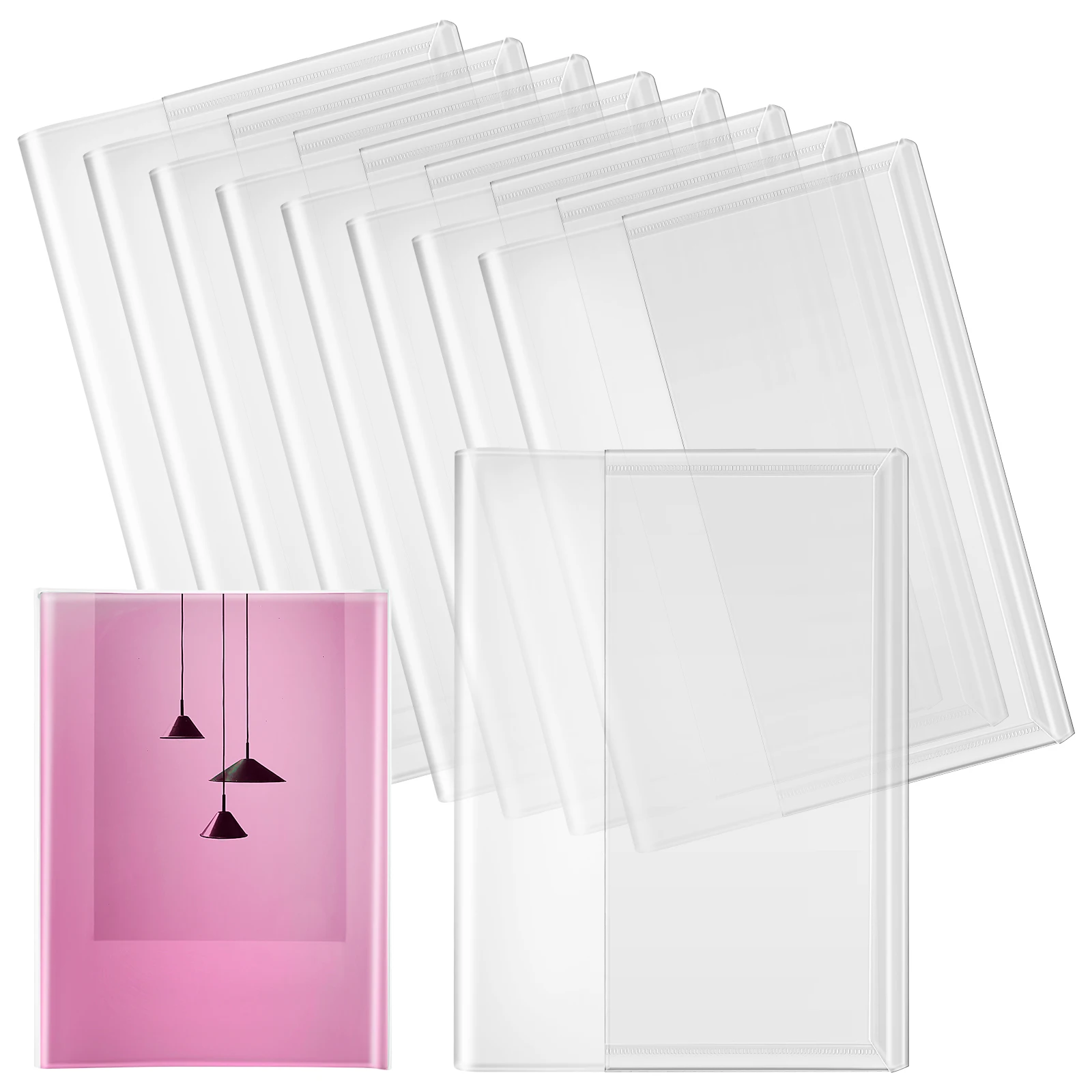 

10pcs Waterproof Anti-Slip Book Covers Clear 16K Sleeves For Textbooks Reusable Protective Film Students School