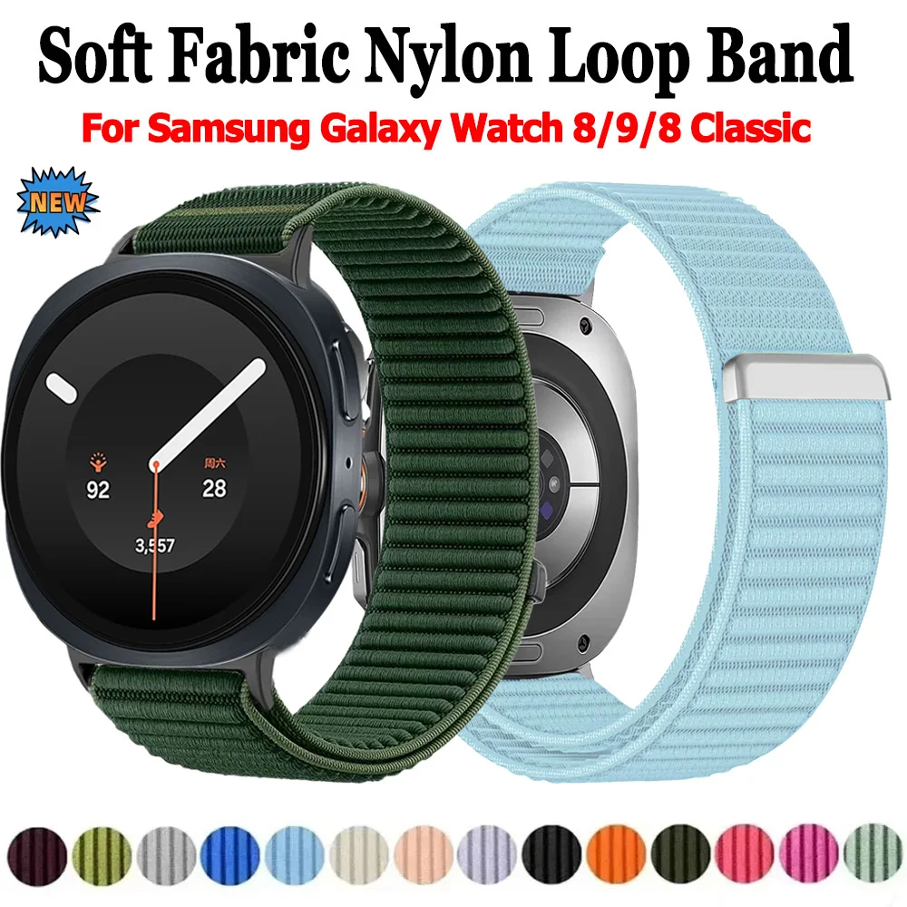 Soft Nylon Loop Strap For Samsung Galaxy Watch 8 Classic 46mm Comfortable Wristband Samsung Watch 9 8 44/40mm Replacement Band