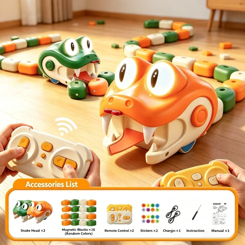 Children Remote Control Snake Toys Electric RC Animals Car Baby Educational Interactive Games Toy Kids Birthday Christmas Gifts