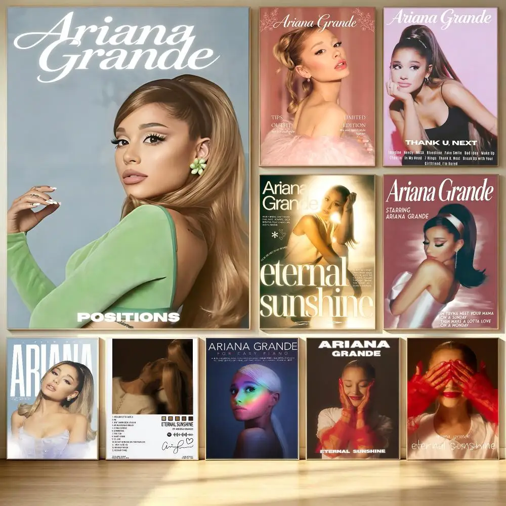 music Ariana Grande Poster Poster HD  Printing Soothing and Cream Style Home Decor for the Living Room cafes Gift Giving