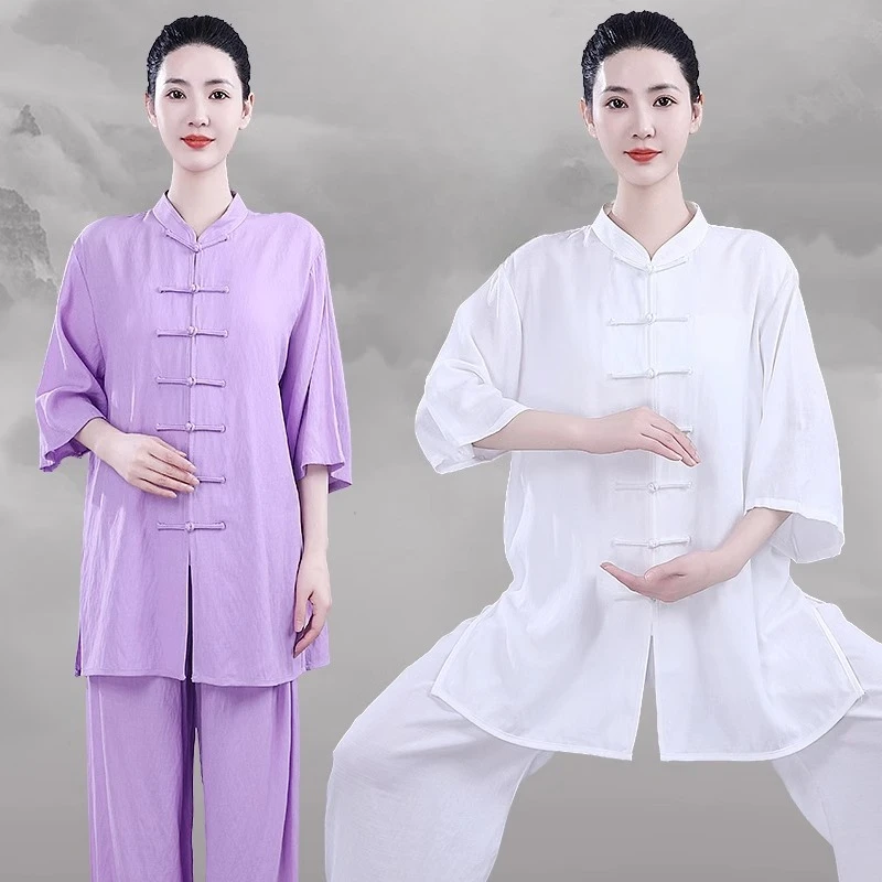 

Tai Chi Suit Wing Chun Elegant Martial Arts Practice Clothes Breathable Taiji Kung Fu Uniforms Competition Performance Wear