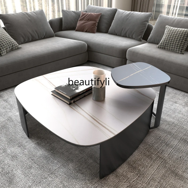 

CXH Light Luxury Stone Plate Tea Table Living Room Home New Large and Small Tea Table Combination