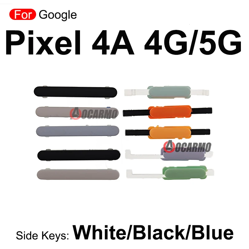 For Google Pixel 4A 4G 5G Side Button Keys Power On /Off Volume Button Replacement Parts Use For Black White Orange Phone