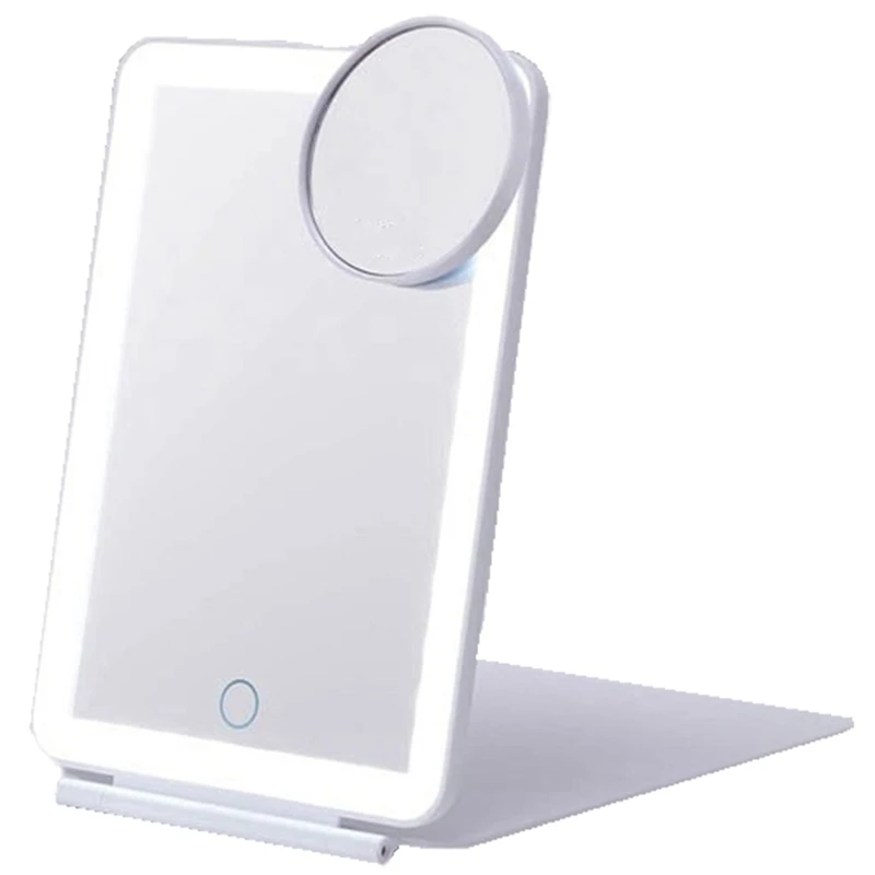 Miroir de maquillage pliant portable, miroir de voyage ultra-mince, gradation tricolore, 10X HD