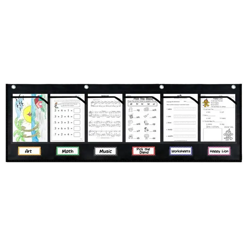 Wall Storage File Organizer 6 Label Grouping Pocket Chart For Classroom Classroom Organization And Storage Hanging For Home