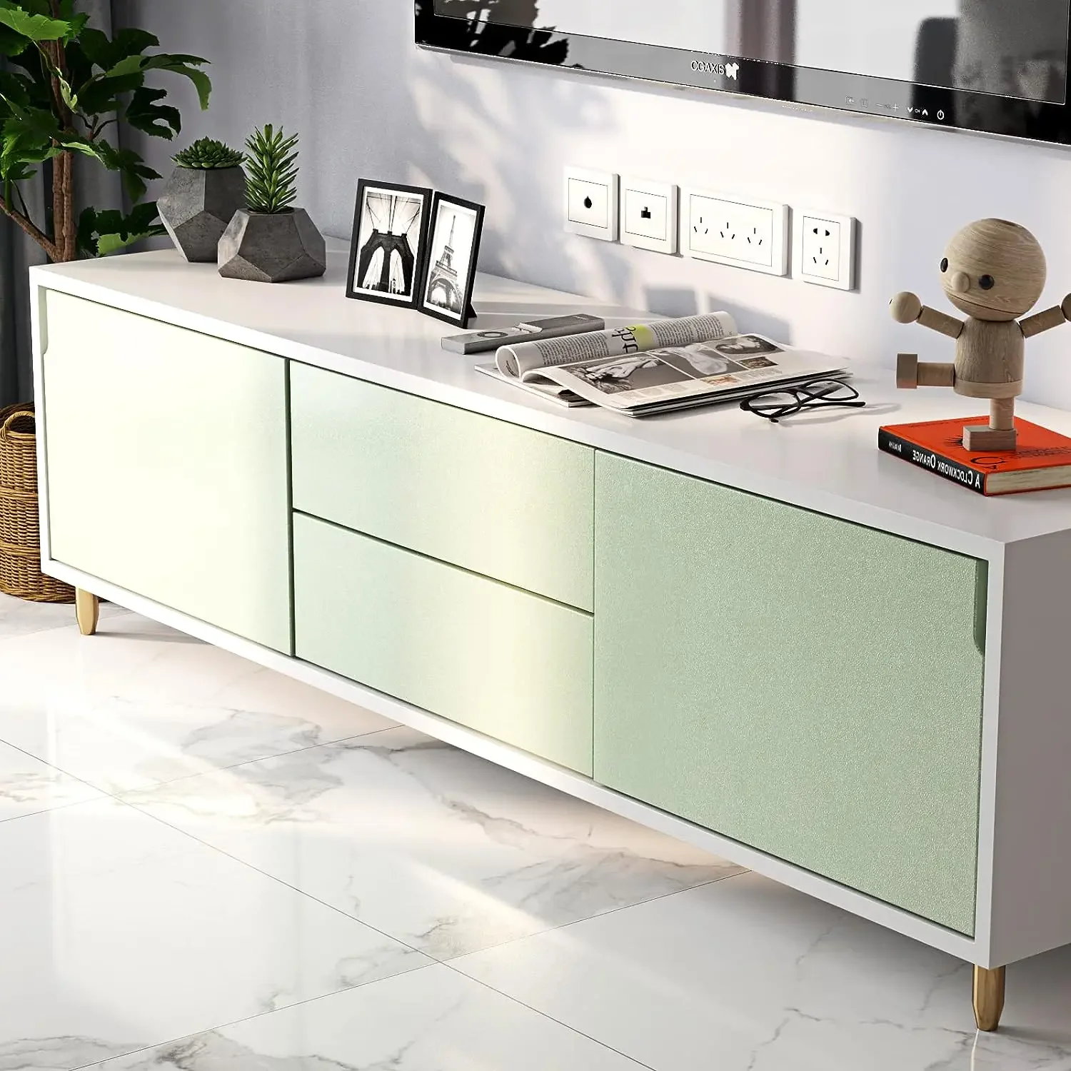 55 ورق حائط غير لامع واسع أخضر/أبيض/أسود PVC ذاتي اللصق لرف الحائط بطانة الجدول باب غرفة المعيشة ورق اتصال جدار ديكور