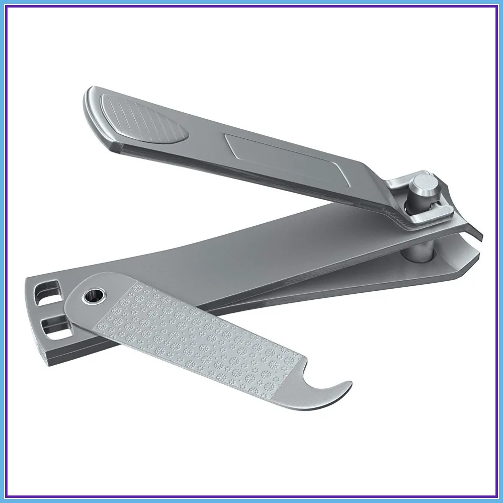 

Precision Nail Clippers with Swing Out Cleaner & File, Sharp Stainless Steel, Easy Press Lever for Fingernails & Toenails