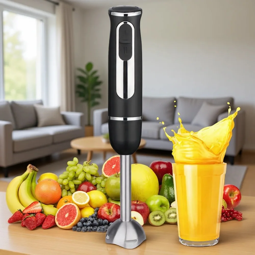 

Погружной ручной блендер 300 Вт, две скорости, лезвия из нержавеющей стали для коктейлей, пюре, детского питания