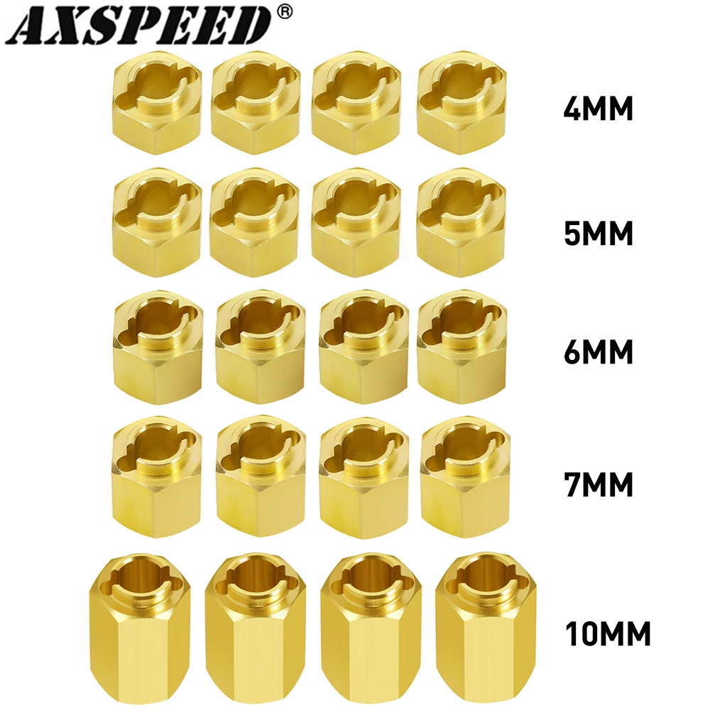 AXSPEED Messing Rad Hex Hub Extender Adapter 4/5/6/7/10mm für 1/18 RC Crawler Auto TRX4M Bronco Defender Upgrade Teile