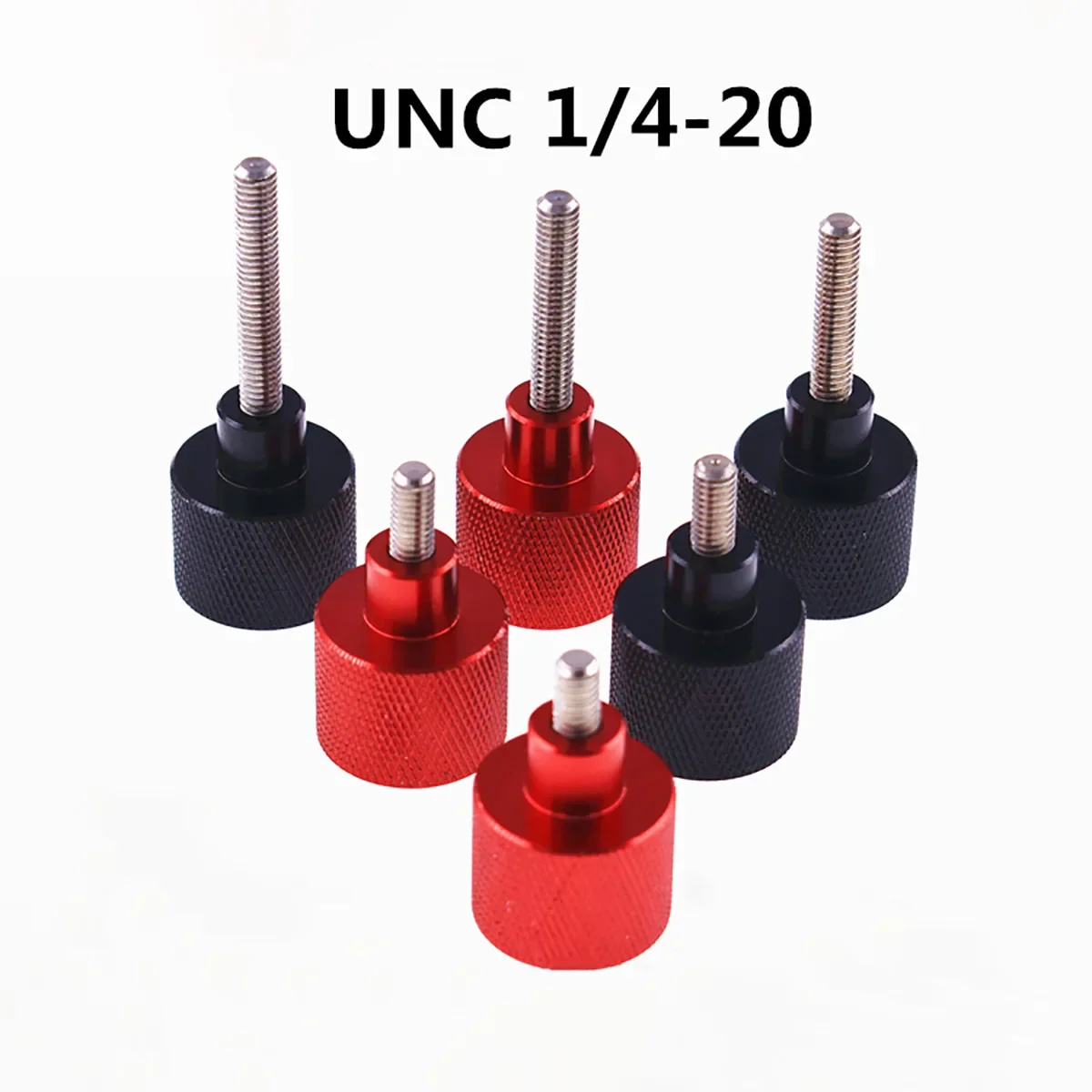 1/4 Camera Screws for Quick Release Plate Aluminum Knurled Thumbscrew High Step Hand Tighten Screw 6-60mm Stainless Steel Thread