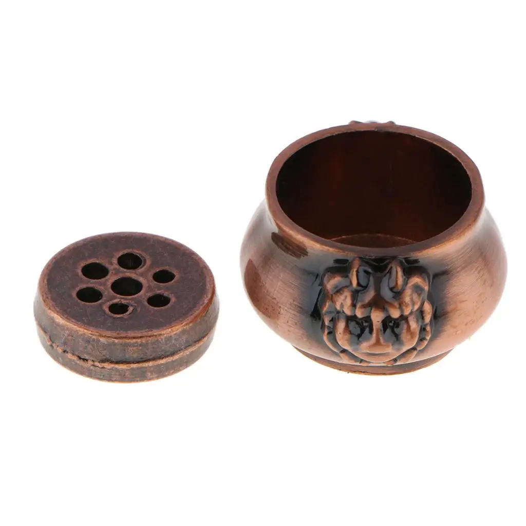 Vintage Incense Burner Holder Plate Lion Pattern Censer Feng Shui Ash Catcher for Home Meditation
