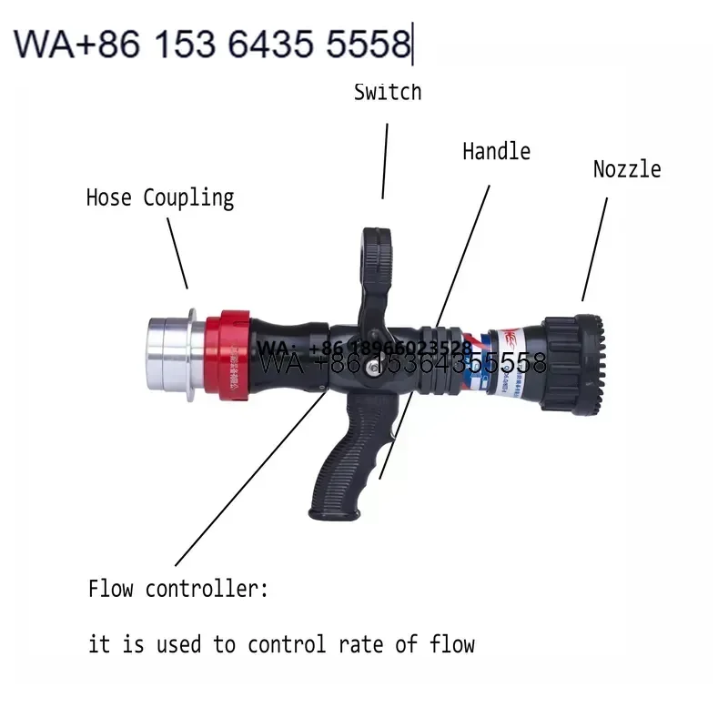 Wmwmnu New Design Fire Hose Nozzle Flexible Portable Metal Fire Emergency Rescue Equipment Nozzle Grip for JJZXXF