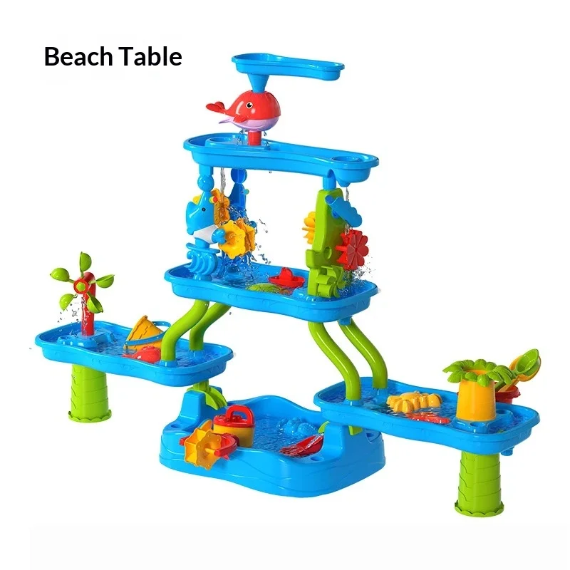 Beach Water Table Toy Multi Layer Sand Water Play Set For Outdoor Indoor Backyard Garden Sand Play Accessories CJ 5103801