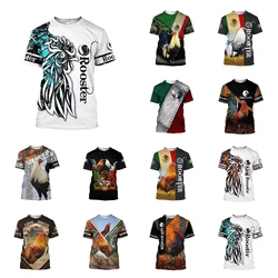 Fight Rooster T-Shirt for Men Harajuku Fashion 3D Printed T-shirts Men's/Women's Short Sleeve Round Neck Clothing Children Tops