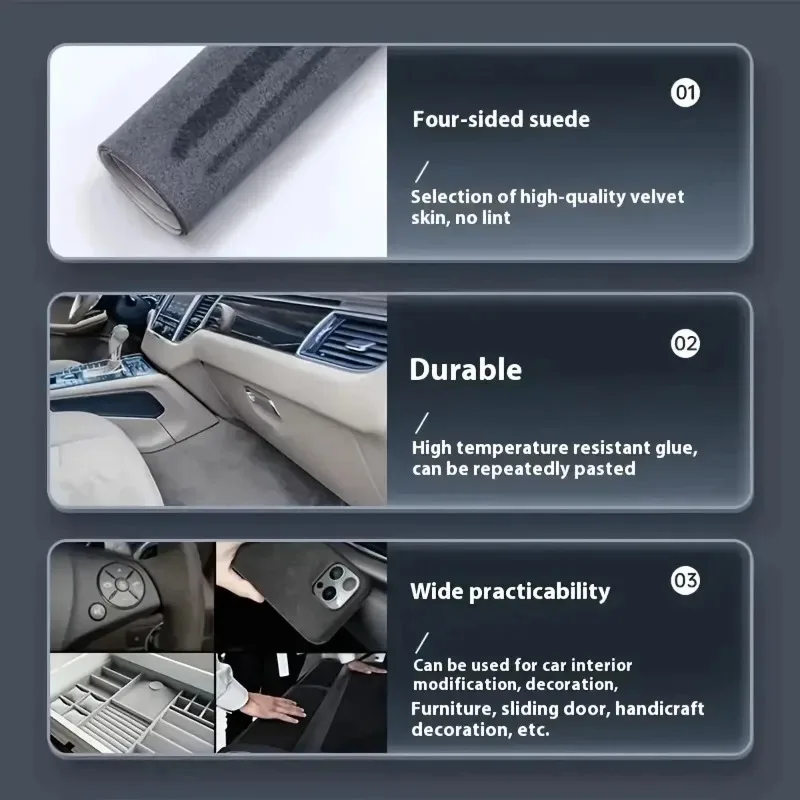 

Multicolored Self-adhesive Suede Fabric Repair Subsidy for Car Interior Modifications Renovations Door Panel/central Control